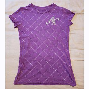Armani Exchange Purple Pima Cotton Tee